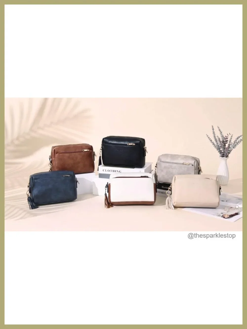 Vegan PU Leather Crossbody Bag with Triple Zip, Phone Pocket & Card Slots